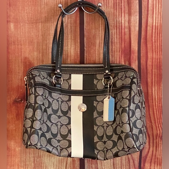 💕COACH💕 Handbag - Black/gray/blue pattern. Super Cute!!! - Picture 1 of 12